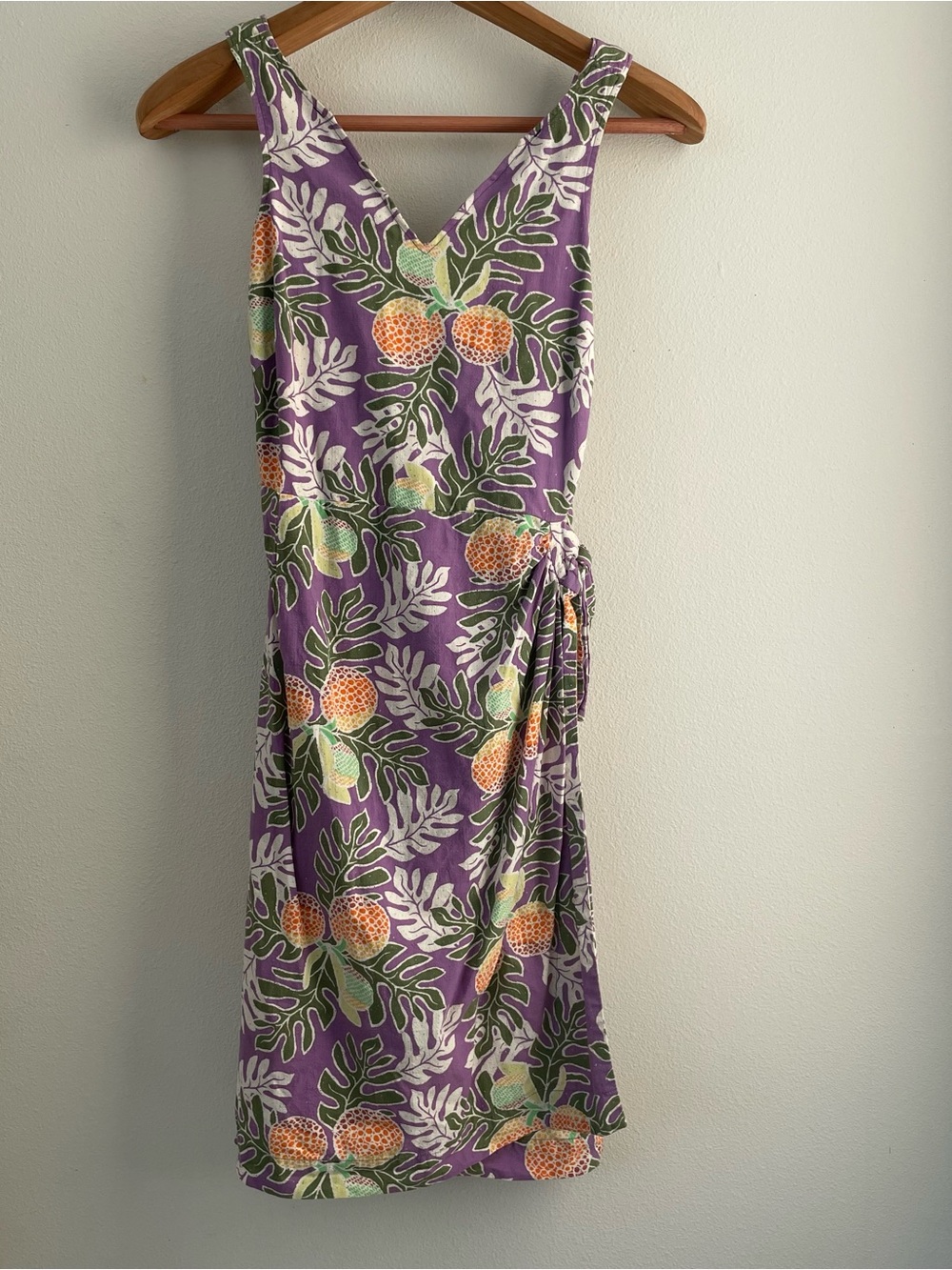 Patagonia Pataloha Dress size 4 Purple Tropical Floral Vacation Cottagecore